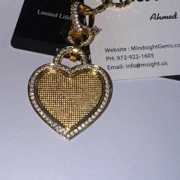 Gold Heart Picture Charm Pendant, Dangling Charming Heart Keepsake Pendant SALE